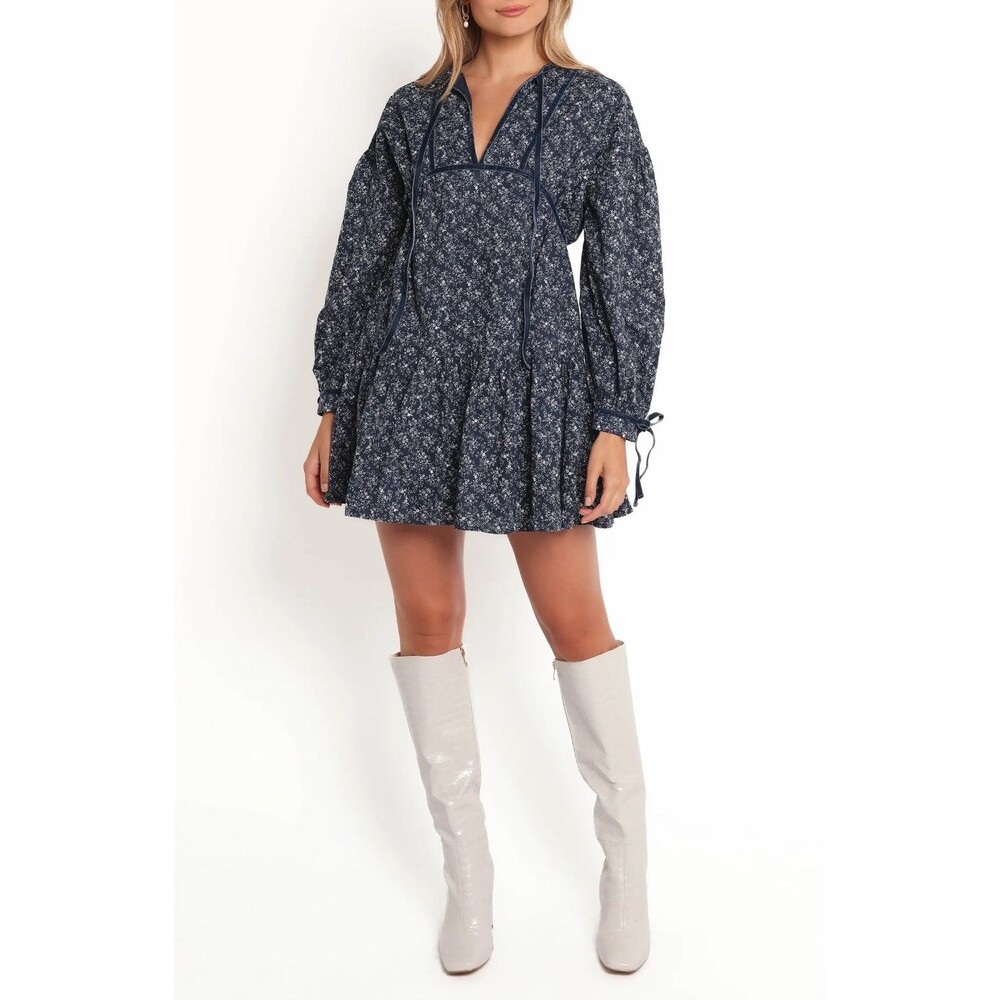 Petal & Pup Women’s Brooklyn Long Sleeve Cotton Babydoll Mini Dress size XL NWT